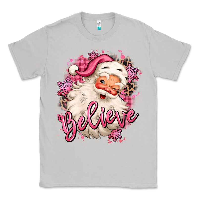Believe Pink Christmas Santa Claus Classic Tee by MaliasSmallBusiness | Teevron
