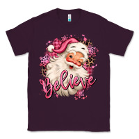 Plum believe pink christmas santa claus Classic Tee - MaliasSmallBusiness
