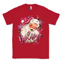 Red believe pink christmas santa claus Classic Tee - MaliasSmallBusiness