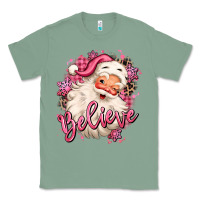 Sage believe pink christmas santa claus Classic Tee - MaliasSmallBusiness