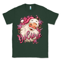 Sports Green believe pink christmas santa claus Classic Tee - MaliasSmallBusiness
