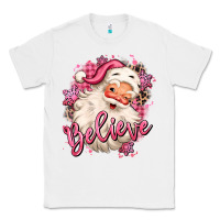 White believe pink christmas santa claus Classic Tee - MaliasSmallBusiness