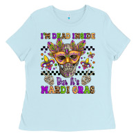 Baby Blue i'm dead inside but it's mardi gras Ladies Tee - Jasminsmagicworld
