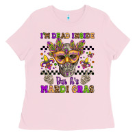 Bubblegum Pink i'm dead inside but it's mardi gras Ladies Tee - Jasminsmagicworld