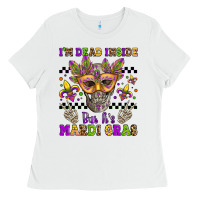 White i'm dead inside but it's mardi gras Ladies Tee - Jasminsmagicworld