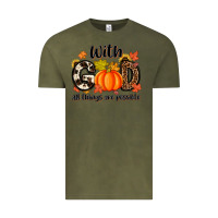 Vintage Olive with god all things are possible Vintage Tee - MaliasSmallBusiness
