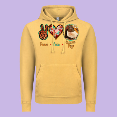 Peace Love Guinea Pigs Vintage Hoodie Designed By Jasminsmagicworld
