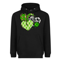 Black St. Patrick's Day cowhide hearts Heavyweight Hoodie - OliviaCreatesArt