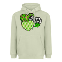 Matcha St. Patrick's Day cowhide hearts Heavyweight Hoodie - OliviaCreatesArt