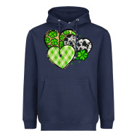 Navy St. Patrick's Day cowhide hearts Heavyweight Hoodie - OliviaCreatesArt