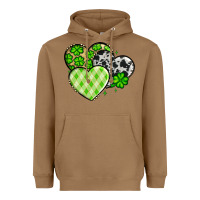 Toasted Coconut St. Patrick's Day cowhide hearts Heavyweight Hoodie - OliviaCreatesArt