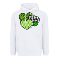 White St. Patrick's Day cowhide hearts Heavyweight Hoodie - OliviaCreatesArt