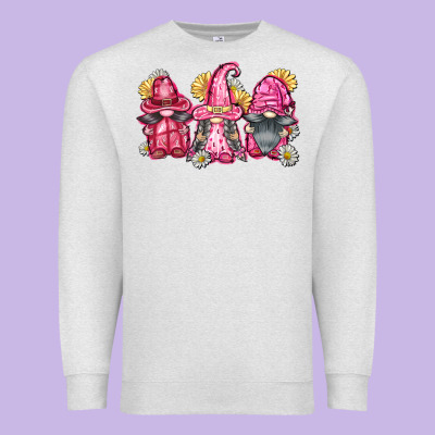 Breast Cancer Gnomes Premium Sweatshirt Designed By Fadigitalartstudio