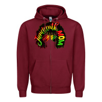Burgundy juneteenth mom Zipper Hoodie - CowGirlArtShop