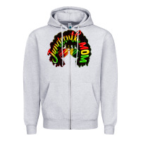Heather Grey juneteenth mom Zipper Hoodie - CowGirlArtShop