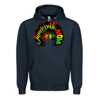 Navy juneteenth mom Zipper Hoodie - CowGirlArtShop