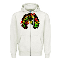 Oatmeal Heather juneteenth mom Zipper Hoodie - CowGirlArtShop