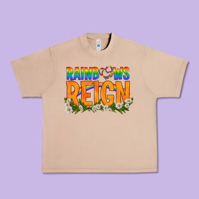 Lgbtq+ Rainbows Reign Urban Heavy Tee Designed By Bundleandbundleshop