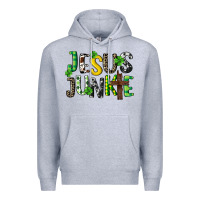 Heather Grey Jesus junkie St. Patrick's Premium Hoodie - CowGirlArtShop