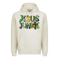 Oatmeal Heather Jesus junkie St. Patrick's Premium Hoodie - CowGirlArtShop