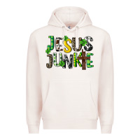 Pale Pink Jesus junkie St. Patrick's Premium Hoodie - CowGirlArtShop