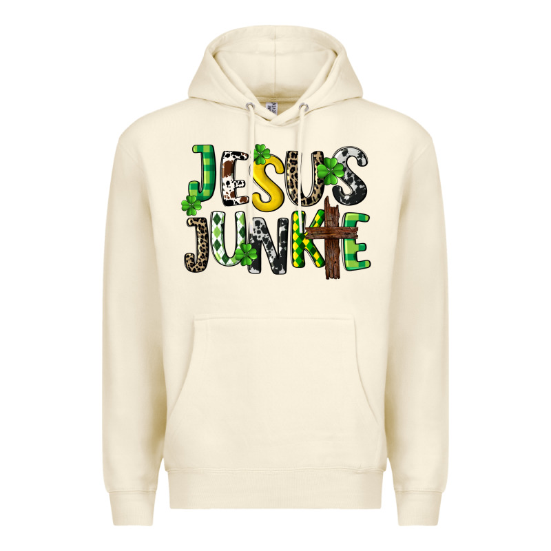 Jesus Junkie St. Patrick's Premium Hoodie by CowGirlArtShop | Teevron