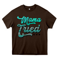 Chocolate Brown mama tried aztec turquoise Heavy Core Tee - AdoDesignShop