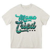 Cream mama tried aztec turquoise Heavy Core Tee - AdoDesignShop
