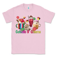 Bubblegum Pink cafecito y chisme coffee cups Classic Tee - MaliasSmallBusiness