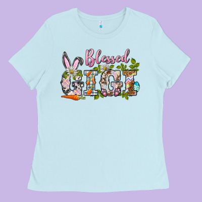 Blessed Gigi Easter Ladies Tee Designed By Barkaloodesign