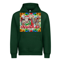 Forest Green Love Christmas cow Urban Hoodie - CowhideDigitalArt