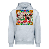 Heather Grey Love Christmas cow Urban Hoodie - CowhideDigitalArt