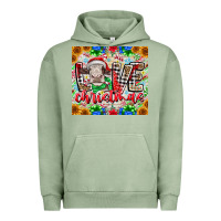 Pigment Oil Green Love Christmas cow Urban Hoodie - CowhideDigitalArt