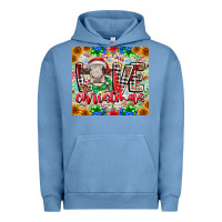 Pigment Pebble Blue Love Christmas cow Urban Hoodie - CowhideDigitalArt