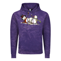 Cloud Purple snowman with wine Vintage Hoodie - MaliasSmallBusiness