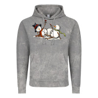 Cloud Rock snowman with wine Vintage Hoodie - MaliasSmallBusiness