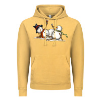Vintage Mustard snowman with wine Vintage Hoodie - MaliasSmallBusiness
