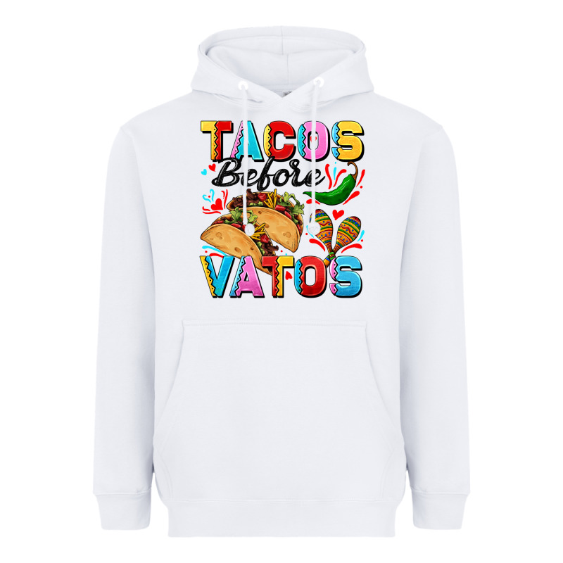 Tacos Before Vatos Valentine's Day Heavyweight Hoodie by FaDigitalArtStudio | Teevron