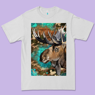 Western Camo Moose Premium Tee Designed By Lillyallendesigns