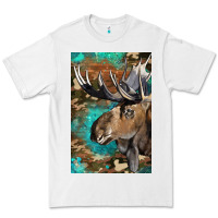 White Western Camo Moose Premium Tee - LillyAllenDesigns