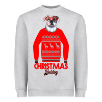 Heather Grey Christmas Buldog Heavyweight Sweatshirt - Bettercallsaul