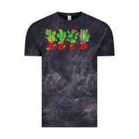Cloud Black Christmas Cactuses Vintage Tee - MaliasSmallBusiness