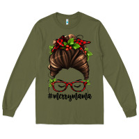 Army Green christmas merry mama Long Sleeve Tee - Jasminsmagicworld