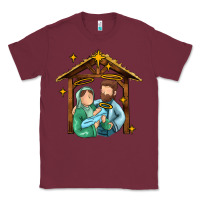 Burgundy jesus newborn oh holy night Classic Tee - MaliasSmallBusiness