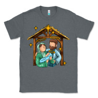 Charcoal Heather jesus newborn oh holy night Classic Tee - MaliasSmallBusiness