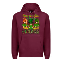 Burgundy Shamrockin' with my gnomies St. Patricks day Premium Hoodie - HowdyJamesFarm