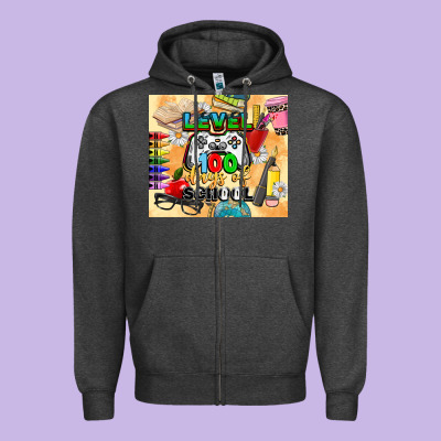 Level 100 Days Of School Zipper Hoodie Designed By Cowgirlartshop