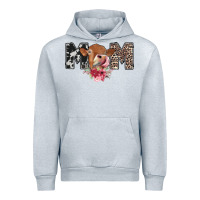 Heather Grey mom cow Urban Hoodie - CowhideDigitalArt