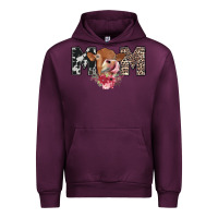 Mauve Wine mom cow Urban Hoodie - CowhideDigitalArt