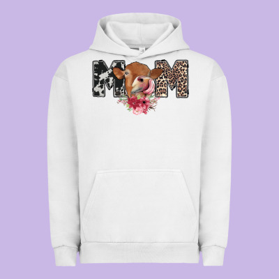 Mom Cow Urban Hoodie Designed By Cowhidedigitalart